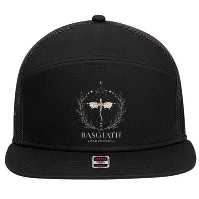 Fourth Wing Basgiath Fantasy Book Romantasy Dragons Yarros 7 Panel Mesh Trucker Snapback Hat