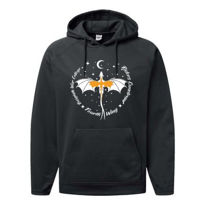 Fourth Wing Basgiath Fantasy Book Romantasy Dragons Yarros Performance Fleece Hoodie