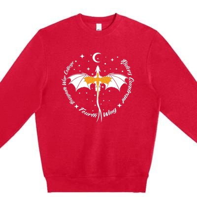 Fourth Wing Basgiath Fantasy Book Romantasy Dragons Yarros Premium Crewneck Sweatshirt