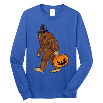 Funny Witch Bigfoot Pumpkin Halloween Costume Long Sleeve Shirt