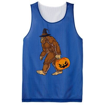 Funny Witch Bigfoot Pumpkin Halloween Costume Mesh Reversible Basketball Jersey Tank