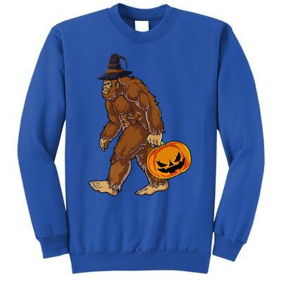 Funny Witch Bigfoot Pumpkin Halloween Costume Tall Sweatshirt