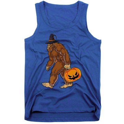 Funny Witch Bigfoot Pumpkin Halloween Costume Tank Top