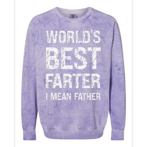 Funny Worlds Best Farter I Mean Father Cool Fathers Day Colorblast Crewneck Sweatshirt