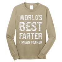 Funny Worlds Best Farter I Mean Father Cool Fathers Day Long Sleeve Shirt