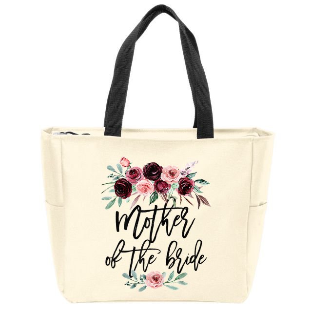 Floral Wreath Bridal Team Matching Present Set Zip Tote Bag