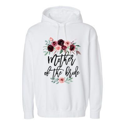 Floral Wreath Bridal Team Matching Present Set Garment-Dyed Fleece Hoodie