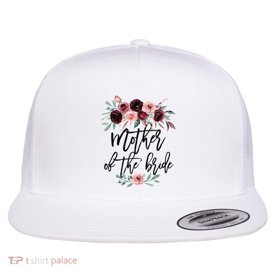 Floral Wreath Bridal Team Matching Present Set Flatbill Hat