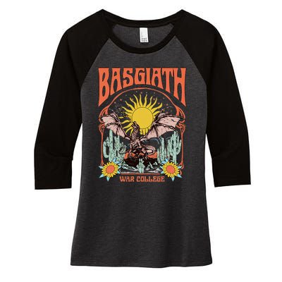 Fourth Wing Basgiath War College Women's Tri-Blend 3/4-Sleeve Raglan Shirt