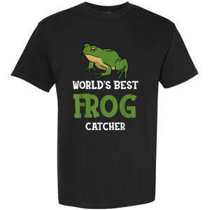 Frog World's Best Frog Catcher Boys Girls Frog Hunter Garment-Dyed Heavyweight T-Shirt