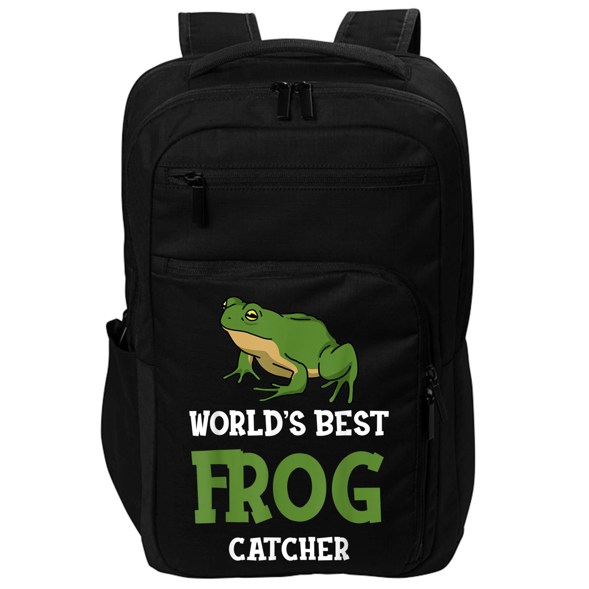 Frog World's Best Frog Catcher Boys Girls Frog Hunter Impact Tech Backpack