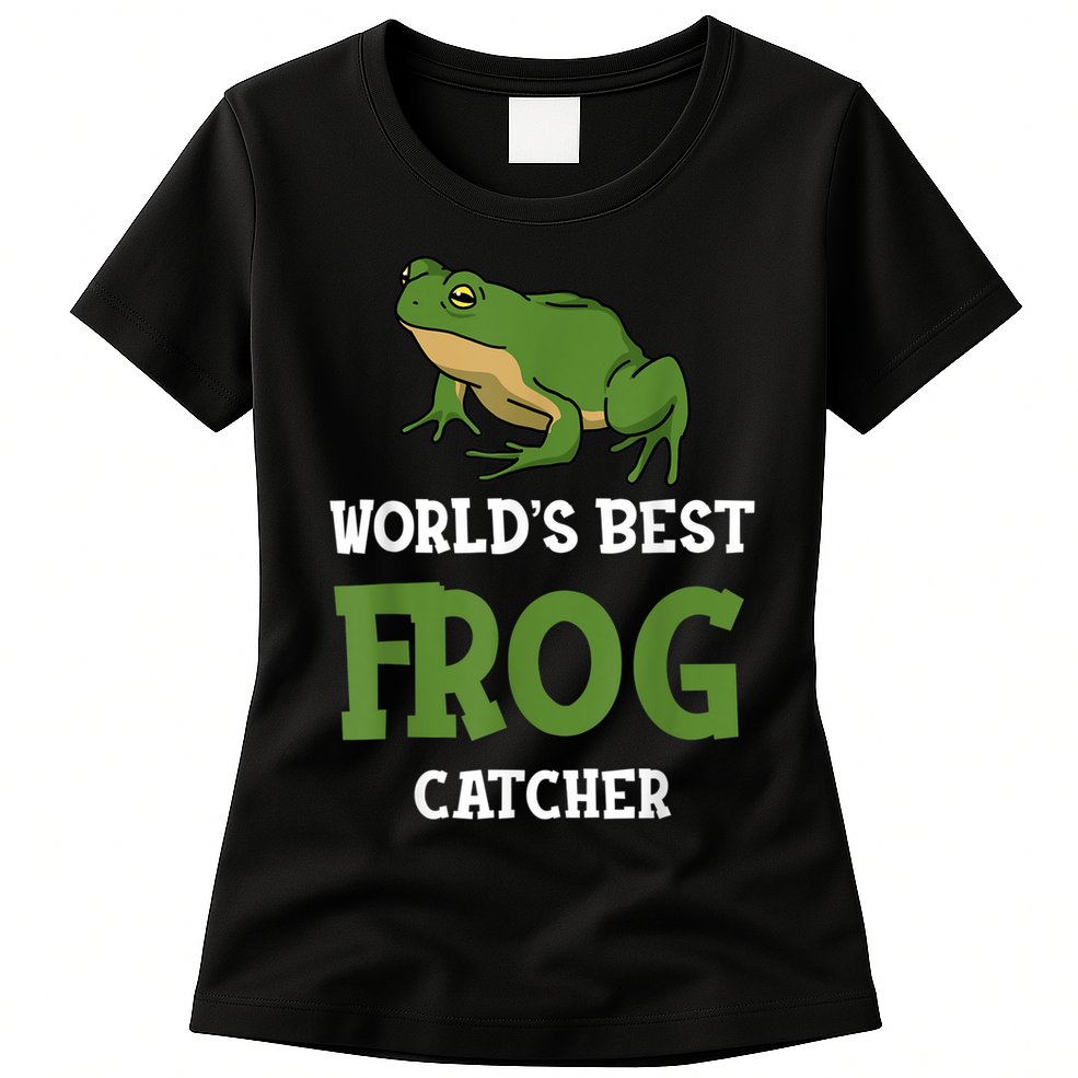 Frog World's Best Frog Catcher Boys Girls Frog Hunter Womens T-Shirt