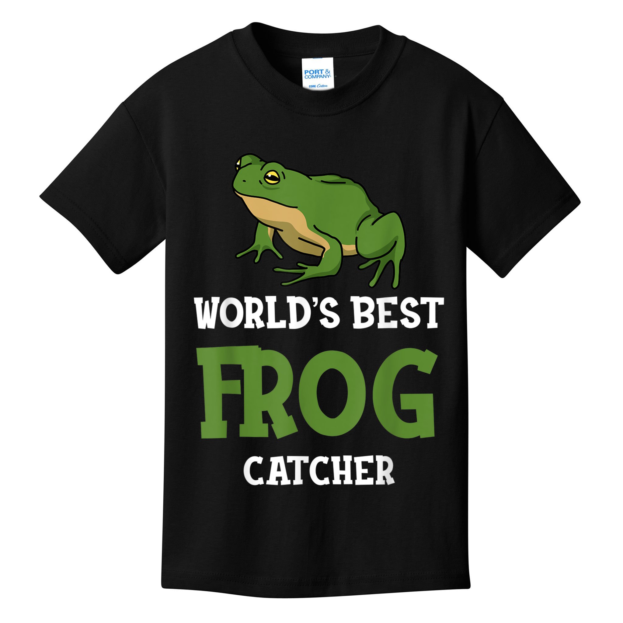 Frog World's Best Frog Catcher Boys Girls Frog Hunter Kids T-Shirt