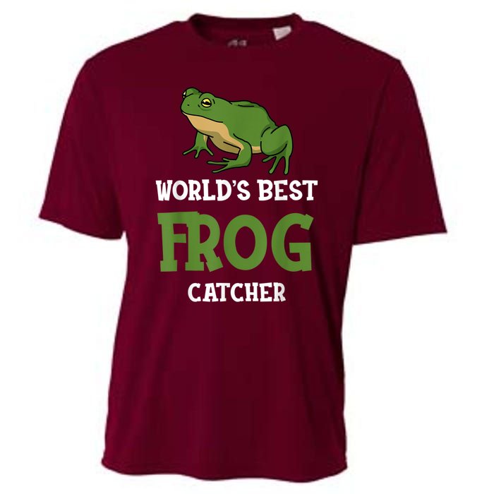 Frog World's Best Frog Catcher Boys Girls Frog Hunter Cooling Performance Crew T-Shirt