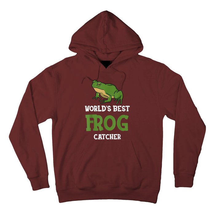 Frog World's Best Frog Catcher Boys Girls Frog Hunter Hoodie