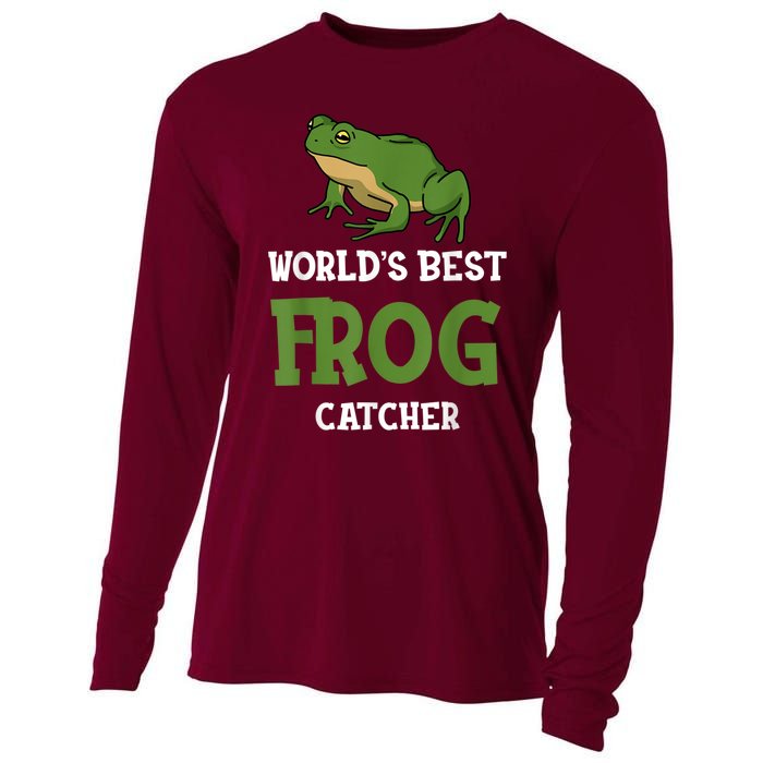 Frog World's Best Frog Catcher Boys Girls Frog Hunter Cooling Performance Long Sleeve Crew