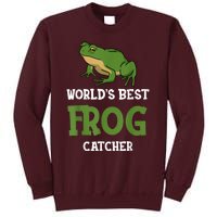 Frog World's Best Frog Catcher Boys Girls Frog Hunter Tall Sweatshirt