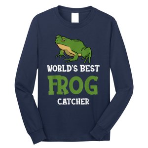 Frog World's Best Frog Catcher Boys Girls Frog Hunter Long Sleeve Shirt