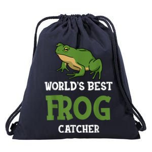 Frog World's Best Frog Catcher Boys Girls Frog Hunter Drawstring Bag