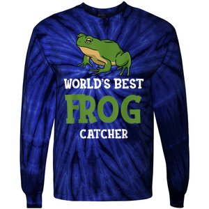 Frog World's Best Frog Catcher Boys Girls Frog Hunter Tie-Dye Long Sleeve Shirt