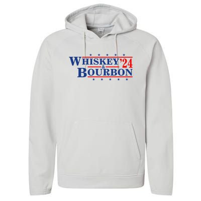 Funny Whiskey Bourbon Whiskey 24 And Bourbon Performance Fleece Hoodie