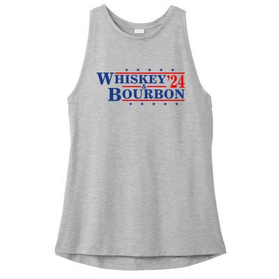 Funny Whiskey Bourbon Whiskey 24 And Bourbon Ladies PosiCharge Tri-Blend Wicking Tank