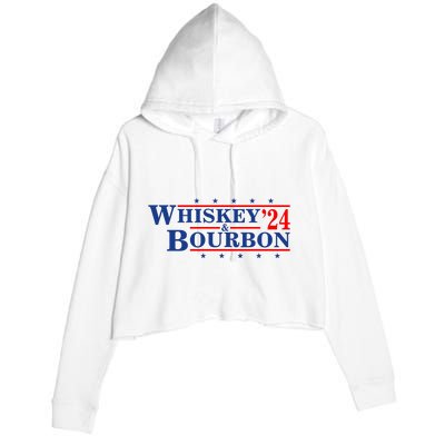 Funny Whiskey Bourbon Whiskey 24 And Bourbon Crop Fleece Hoodie