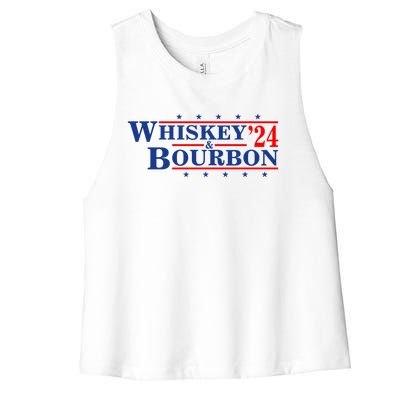 Funny Whiskey Bourbon Whiskey 24 And Bourbon Women's Racerback Cropped Tank