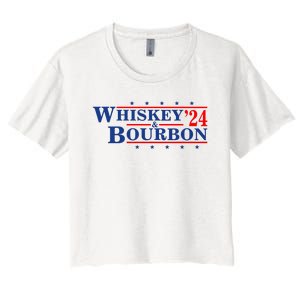 Funny Whiskey Bourbon Whiskey 24 And Bourbon Women's Crop Top Tee