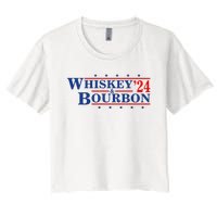 Funny Whiskey Bourbon Whiskey 24 And Bourbon Women's Crop Top Tee