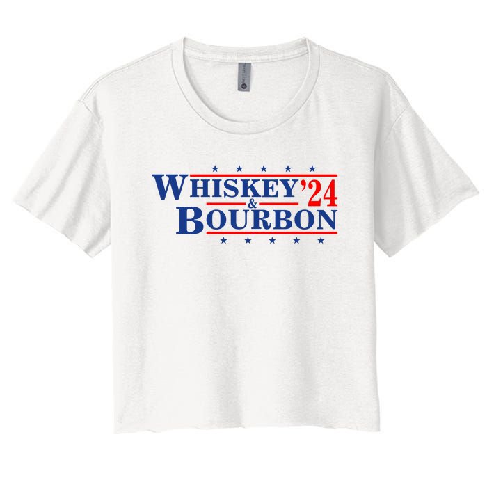 Funny Whiskey Bourbon Whiskey 24 And Bourbon Women's Crop Top Tee