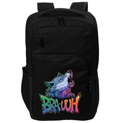 Funny Wolf Bruh For Teensmeme Graphic Impact Tech Backpack