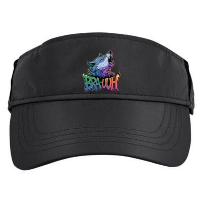 Funny Wolf Bruh For Teensmeme Graphic Adult Drive Performance Visor