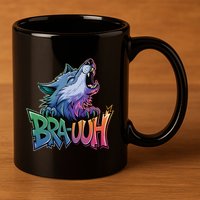 Funny Wolf Bruh For Teensmeme Graphic 11oz C Handle Ceramic Mug