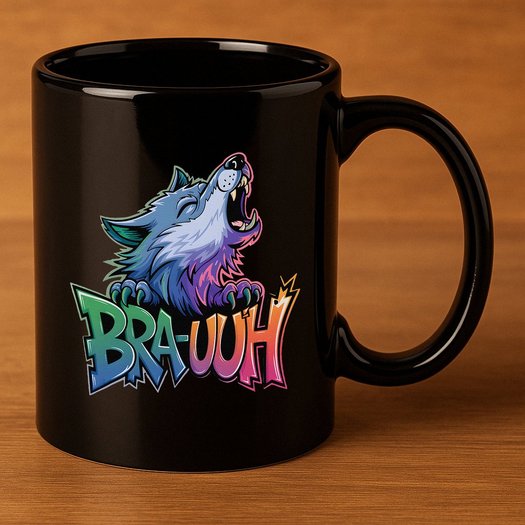 Funny Wolf Bruh For Teensmeme Graphic 11oz C Handle Ceramic Mug