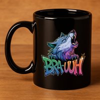 Funny Wolf Bruh For Teensmeme Graphic 11oz C Handle Ceramic Mug