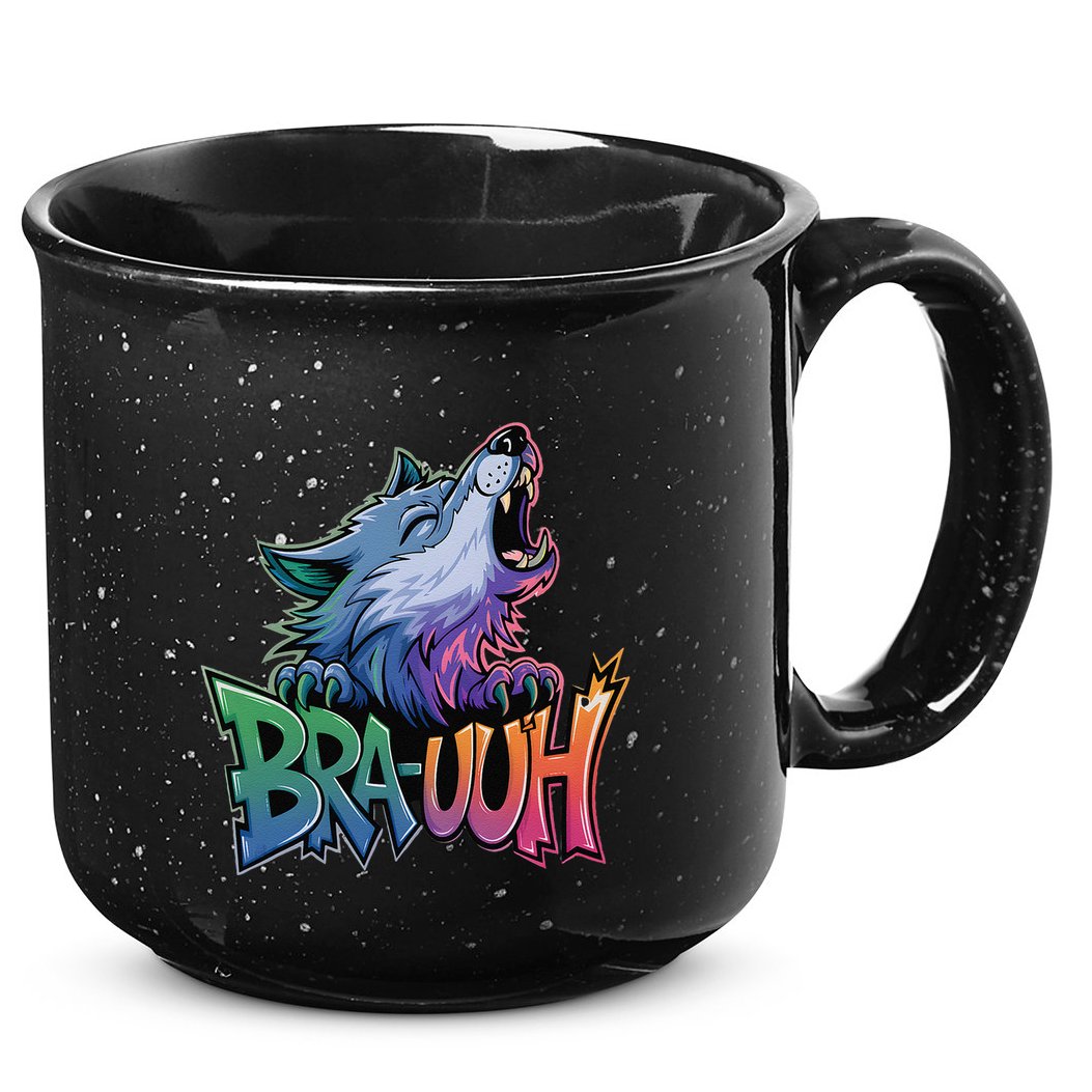 Funny Wolf Bruh For Teensmeme Graphic 15oz Campfire Ceramic Mug