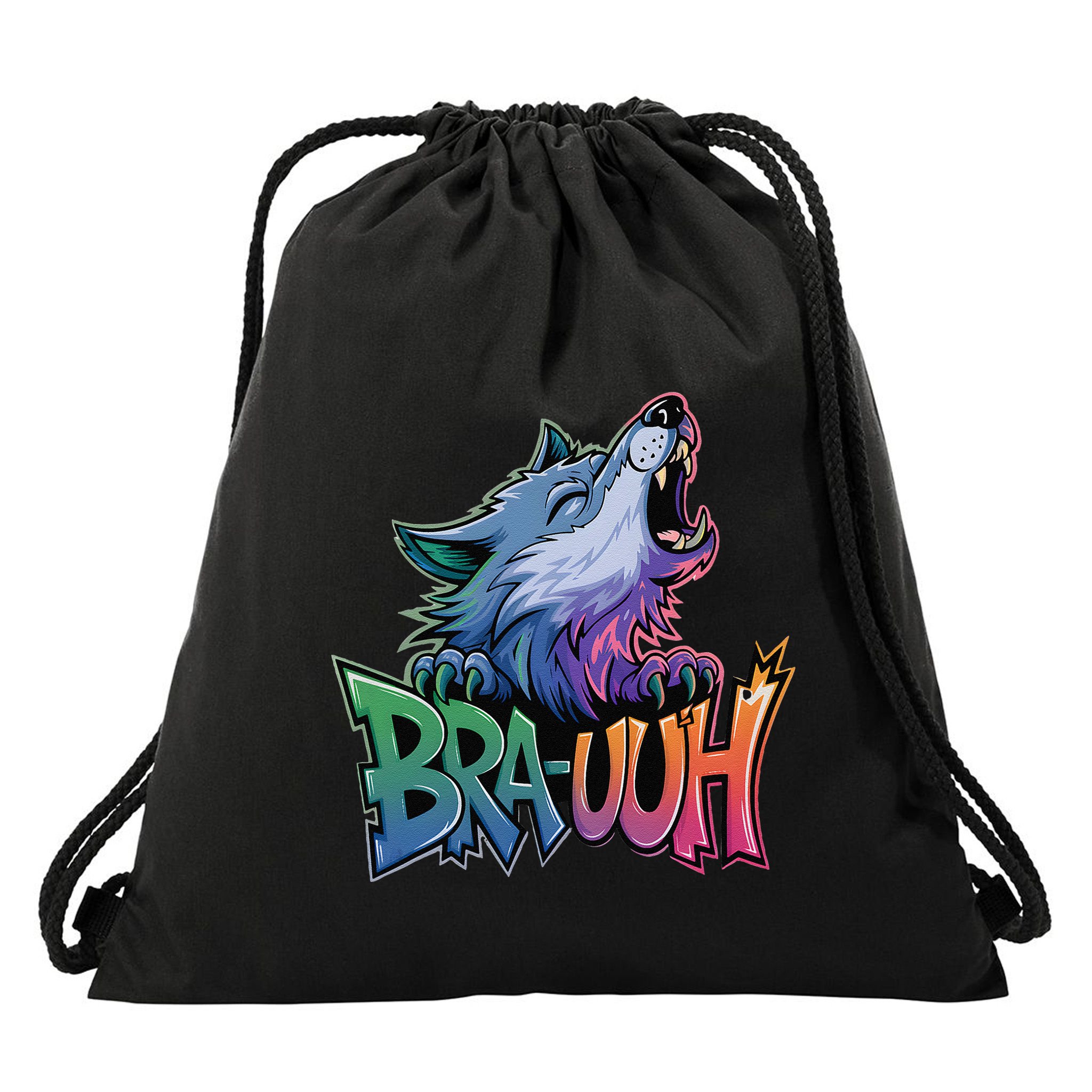 Funny Wolf Bruh For Teensmeme Graphic Drawstring Bag