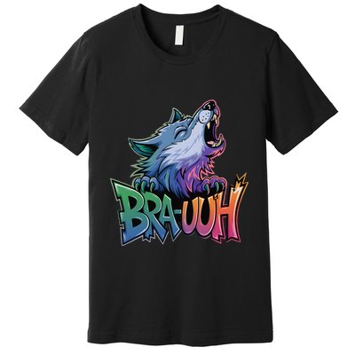 Funny Wolf Bruh For Teensmeme Graphic Premium T-Shirt