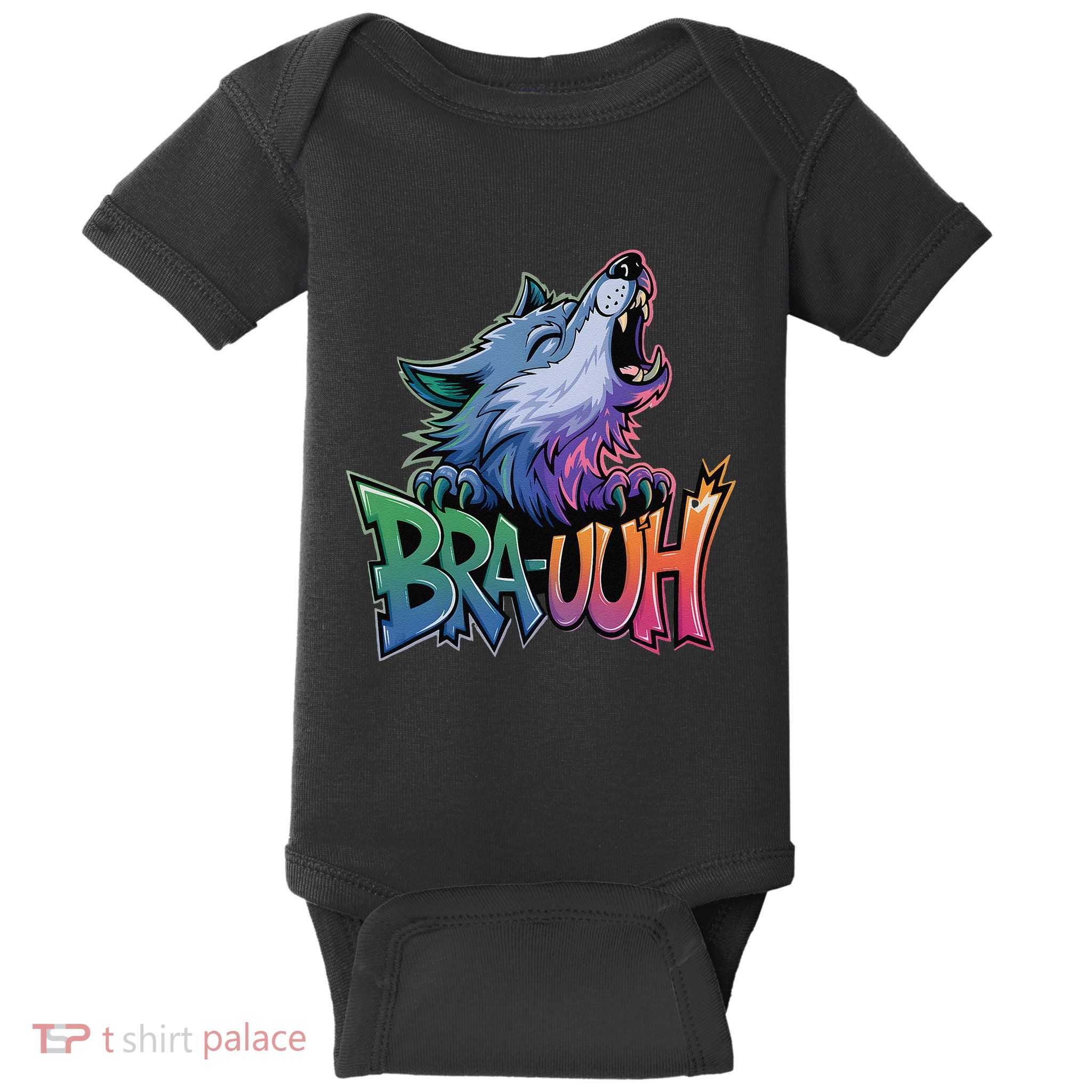 Funny Wolf Bruh For Teensmeme Graphic Baby Bodysuit
