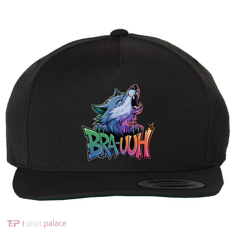Funny Wolf Bruh For Teensmeme Graphic Wool Snapback Cap