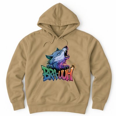Funny Wolf Bruh For Teensmeme Graphic Hoodie