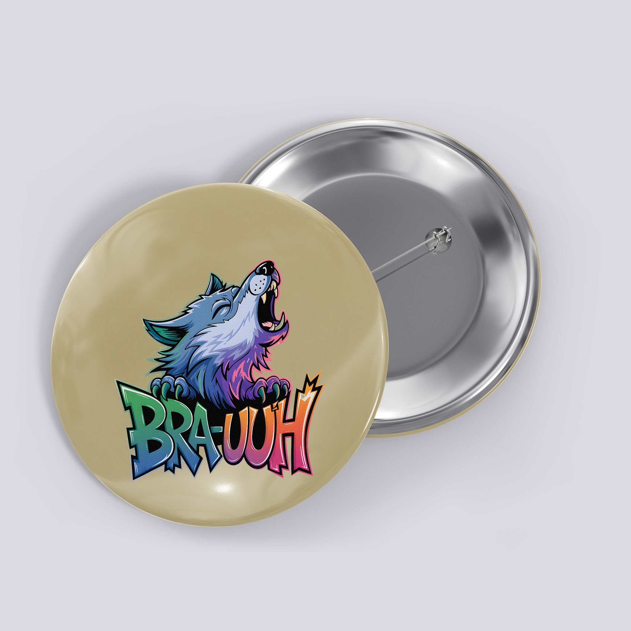 Funny Wolf Bruh For Teensmeme Graphic Button