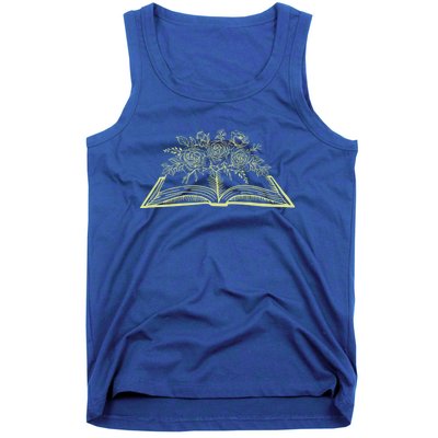 Funny Wildflowers Book Librarian Reader Bookaholic Bookworm Gift Tank Top