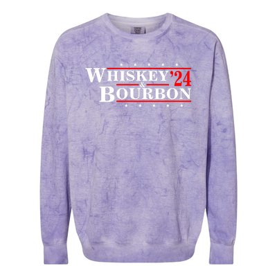 Funny Whiskey Bourbon Whiskey 24 And Bourbon Colorblast Crewneck Sweatshirt