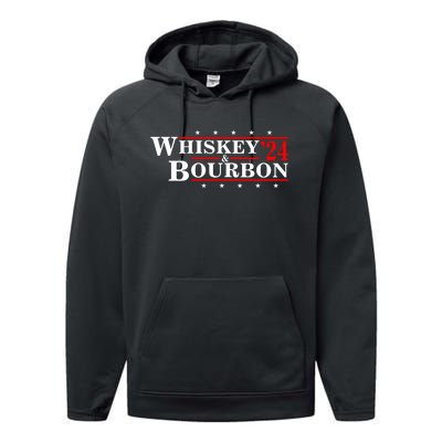 Funny Whiskey Bourbon Whiskey 24 And Bourbon Performance Fleece Hoodie