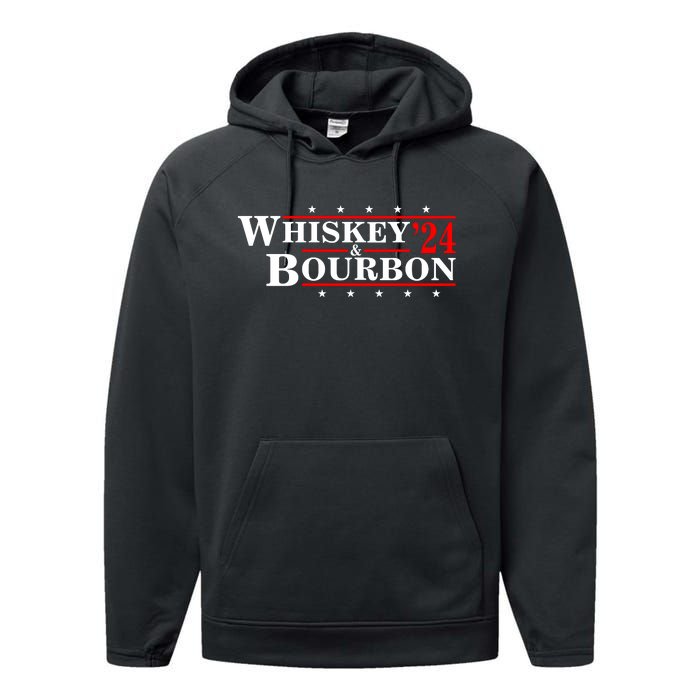 Funny Whiskey Bourbon Whiskey 24 And Bourbon Performance Fleece Hoodie