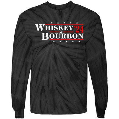 Funny Whiskey Bourbon Whiskey 24 And Bourbon Tie-Dye Long Sleeve Shirt