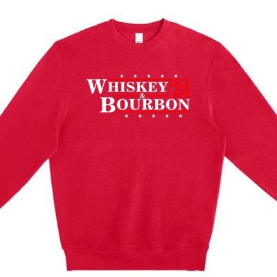 Funny Whiskey Bourbon Whiskey 24 And Bourbon Premium Crewneck Sweatshirt