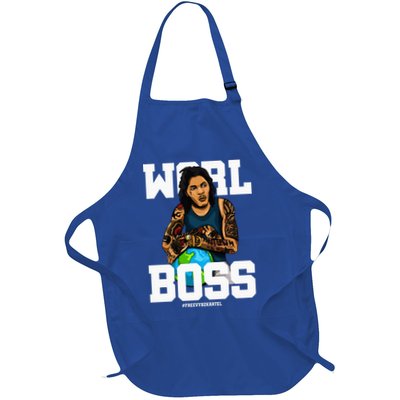 Free Worl Boss! Kartel Music Lover Gift Full-Length Apron With Pockets